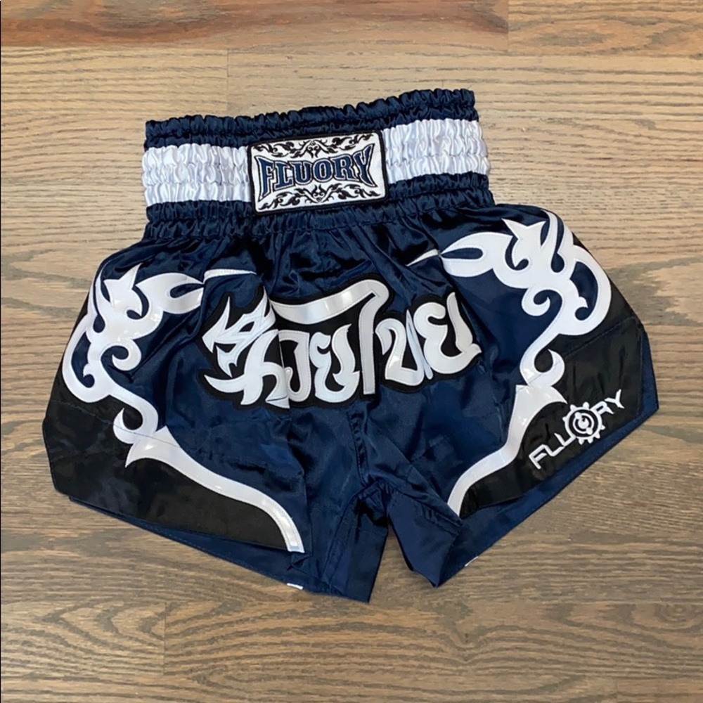 Unisex navy and white boxing shorts worn once!